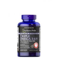 Viên uống bổ tim Puritan’s Pride Triple Omega 3-6-9 Fish, Flax & Chia Oils 120 viên