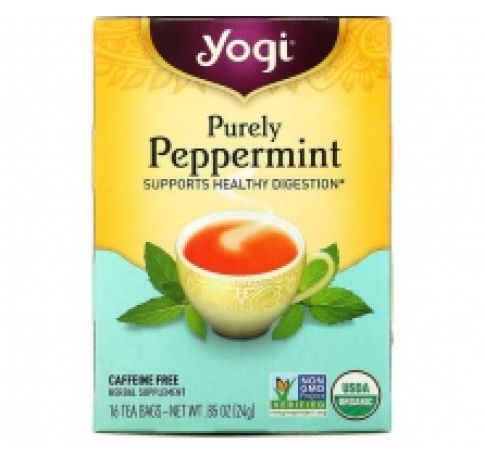 Yogi Tea, Purely Peppermint, Caffeine Free, 16 Tea Bags, .85 oz (24 g)
