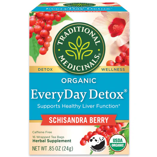 Traditional Medicinals, Organic Everyday Detox schisandra berry supports healthy liver function , 16 Wrapped Tea Bags