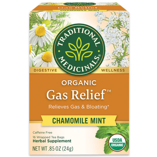 Traditional Medicinals, Organic Gas relief chamomile mint , 16 Wrapped Tea Bags