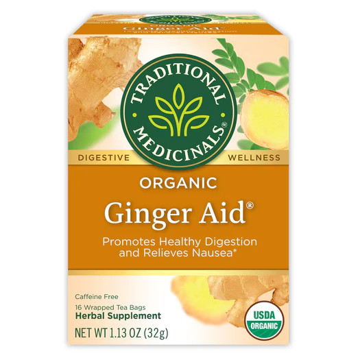 Traditional Medicinals, Organic ginger aid digestion & relieves nausea, 16 Wrapped Tea Bags