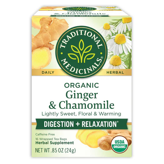 Traditional Medicinals, Organic Ginger & chamomile digestion+relaxation , 16 Wrapped Tea Bags