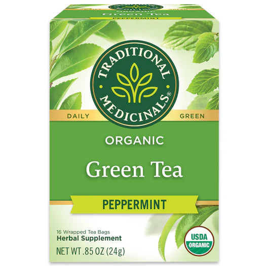 Traditional Medicinals, Organic green tea peppermint , 16 Wrapped Tea Bags