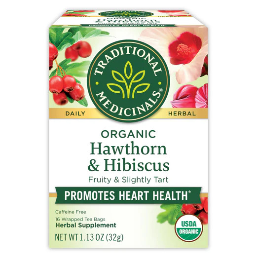 Traditional Medicinals, Organic Hawthorn & Hibiscus Promotes Heart health , 16 Wrapped Tea Bags