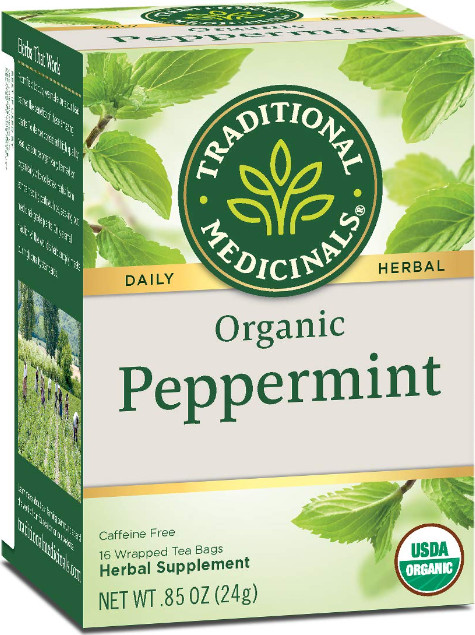 Traditional Medicinals, Organic peppermint Tea, Valerian, 16 Wrapped Tea Bags